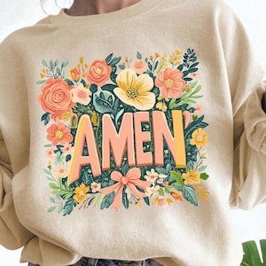 Amen Coquette Bow PNG, Christliches Ostern PNG, Boho Ostern Png, Amen Varsity Png, Blumenfrühling Png, Jesus Bibel Vers Png, Frohe Ostern Png