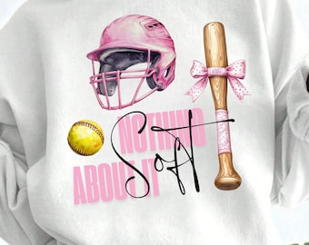 Coquette Softbal, png, ontwerp met roze strik (digitale download)