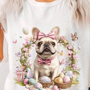 Französische Bulldogge PNG, Frühling Französische Bulldogge Png, Pastell Französische Bulldogge Sublimationsdesign, Ostern Französische Bulldogge PNG, Ostern Pullover