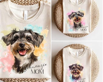Watercolor Schnauzer Dog PNG Clipart, Dog Mom Gift (Digital Download)
