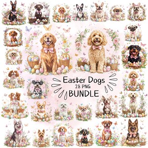Coquette de chien de Pâques PNG, oreilles de lapin de chien de Pâques aquarelle, Doodle Coquette de maman PNG, le jour de Pâques Png, Joyeuses Pâques Png, paquet de chiens de Pâques