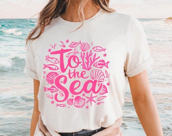 To The Sea Summer PNG Trendy Beach Shirt Fisherman Aesthetic shirt Png Fisherman core Retro Sea Fish Maritime Summer Cute Ocean Png ORIGINAL