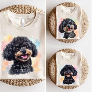 Camiseta de mamá de caniche toy, lindo regalo de caniche toy, camiseta de acuarela para amantes de los perros, ropa para dueños de caniches, camiseta mullida para mamá de perro, regalo para amantes de las mascotas