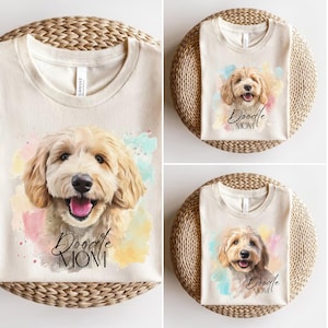 Goldendoodle PNG, Clipart di cani carini, Design di sublimazione Goldendoodle, Stampabile di cani ad acquerello, Download digitale per regali per mamme di cani