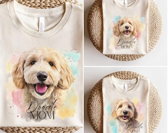 Goldendoodle Watercolor Clipart, Dog Mom PNG (Digital Download)