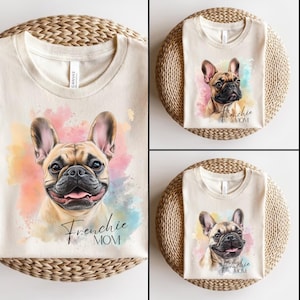 Französische Bulldogge PNG, süße Frenchie Clipart, Aquarell französische Bulldogge Sublimation, Hundeportrait digitaler Download, Hund Mutter Geschenk
