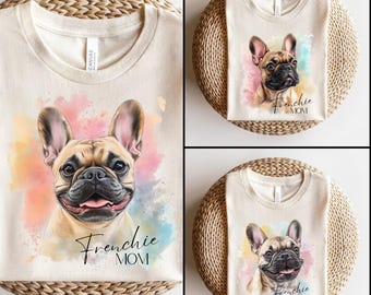 Watercolor French Bulldog PNG Clipart, Dog Mom Gift (Digital Download)