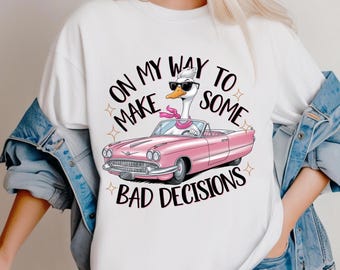 Trendy Goose in Pink Car PNG | Funny Viral Design (Digital Download)