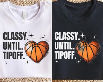 Distressed Vintage Basketball png, for Basketball Mom, Classy Until Tipoff png, Basketball designs for Women, Basketball Game Day png