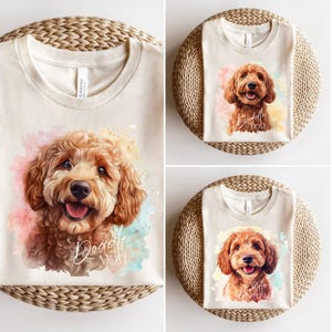 Goldendoodle PNG, Clipart chien mignon, Goldendoodle sublimation Design, aquarelle chien imprimable, téléchargement numérique pour chiens maman cadeaux