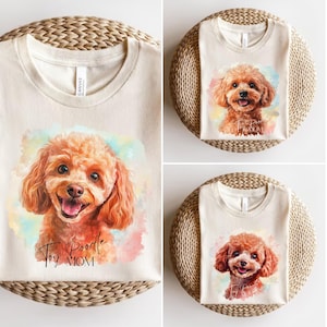Camiseta para mãe de poodle toy, presente fofo de poodle toy, camiseta aquarela para amante de cães, roupa para donos de poodle, camiseta fofa para mãe de cachorro, presente para amante de animais de estimação