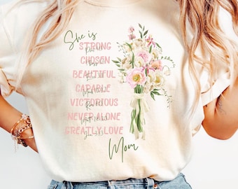 She is Mom PNG, Flower Mom png, Blessed Mom Png, Mom Png, Mom Shirt Png, Mom Life Png, Mother's Day Png, Gift for Mom, Retro Mama Quotes