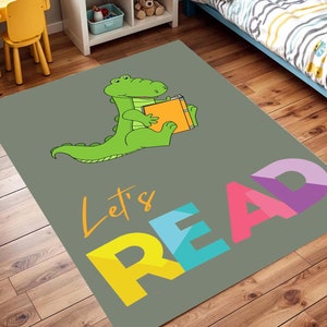 Tappeto per la lettura dei bambini, decorazione per gli amanti dei libri, lettura per bambini, decorazione per l'aula, tappeto per l'asilo, arte per la sala di lettura, decorazione per la sala giochi, regalo per bambini