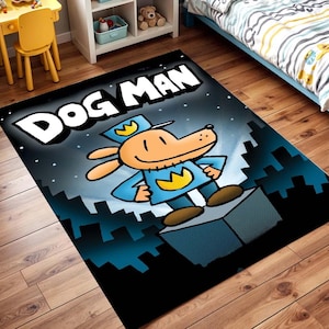 Cartoon hondentapijt voor kinderkamer, zacht slaapkamertapijt, hondenspeelkamermat, gezellig kinderkamerkleed, leuk kindervloerdecor, cadeau voor kinderen