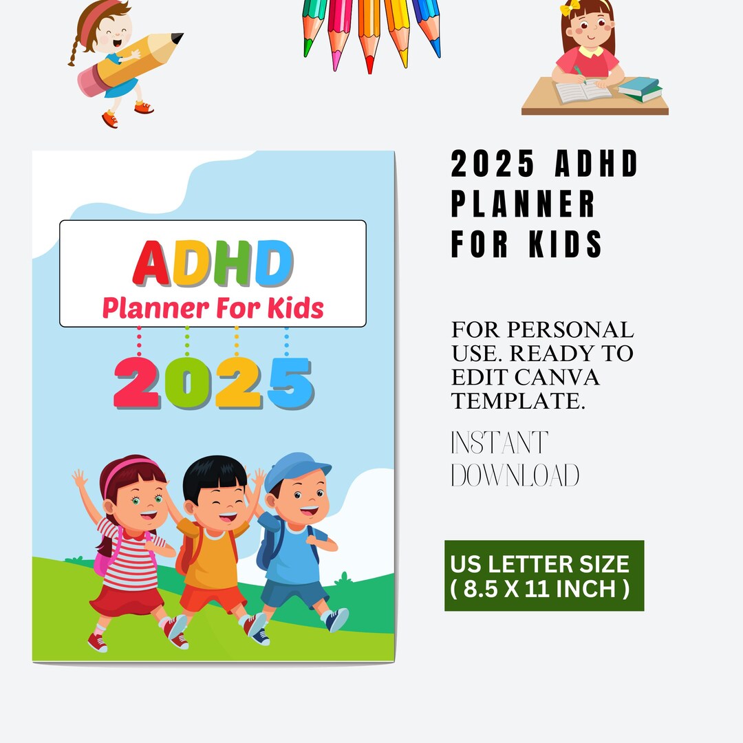 2025 ADHD Planner for Kids | Daily Routine, Focus & Goal Tracker ...
