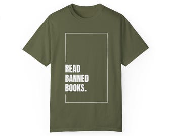 Lesen verboten Bücher | Herren Buchliebhaber Shirt | Anti-Zensur-T-Shirt | Geistige Freiheit Shirt | Redefreiheit T-Shirt | Bibliothek T-Shirt