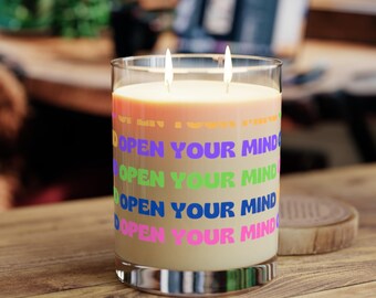Colorful Mind-Opening Scented Candle - Home Decor, Relaxation Gift, Thoughtful Present, Self-Care, Yoga