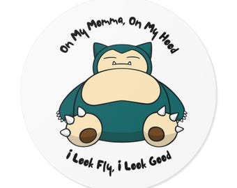 Snorlaxx Yoga Sticker | On My Momma, On My Hood Sticker | Funny Vinyl Decal | Chill Vibes Sticker | Yoga Lover Gift | Meme Sticker