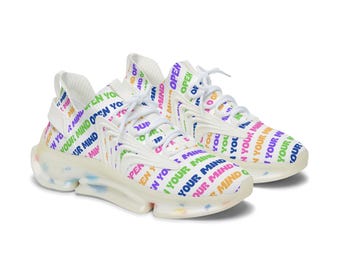 Open Your Mind Shoes | Intellectual Freedom Sneakers | Free Thought Slip-Ons | Banned Books Shoes | Book Lover Patterned Shoes
