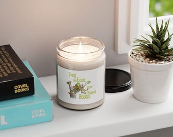 Whimsical Frog and Toad Scented Soy Candle, Book Lover Gift, Cozy Home Decor, Banned Books Awareness, Eco-Friendly Candle
