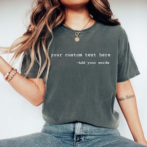 Custom Text T-Shirt, Custom Comfort Colors Shirt, Personalized Tshirt, Customizable Matching Shirts, Special Gift For Her Him, Party Outfit