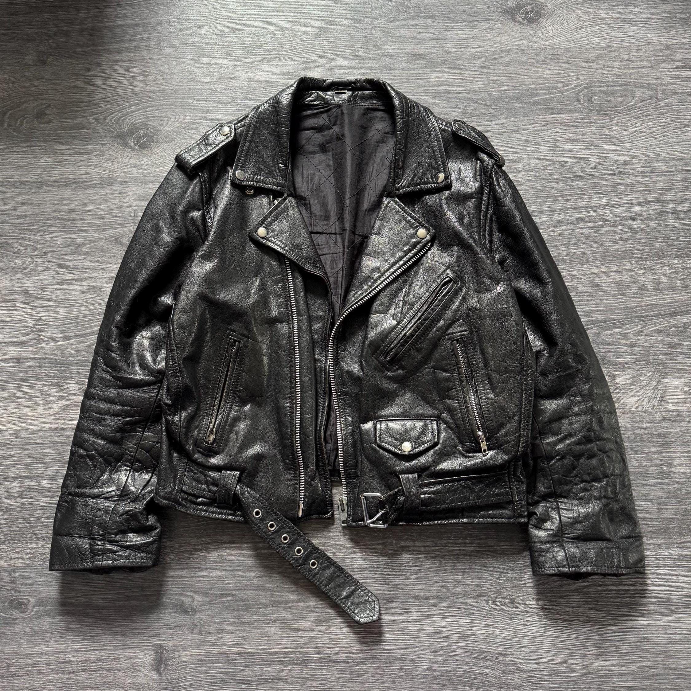 Vintage 80s Leather Moto Riders Punk Cropped Jacket - Etsy