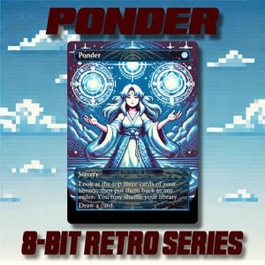 Ponder - Custom MTG Proxy 8-Bit Retro Style Alternate Art Cartões de alta qualidade