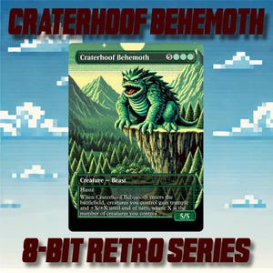 クレーターフーフ・ベヒーモス - カスタム MTG プロキシ 8 ビット レトロ スタイル オルタネート アート 高品質カード