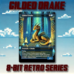 Vergoldeter Erpel - Benutzerdefinierte MTG Proxy 8-Bit Retro Style Alternate Art High Quality Karten