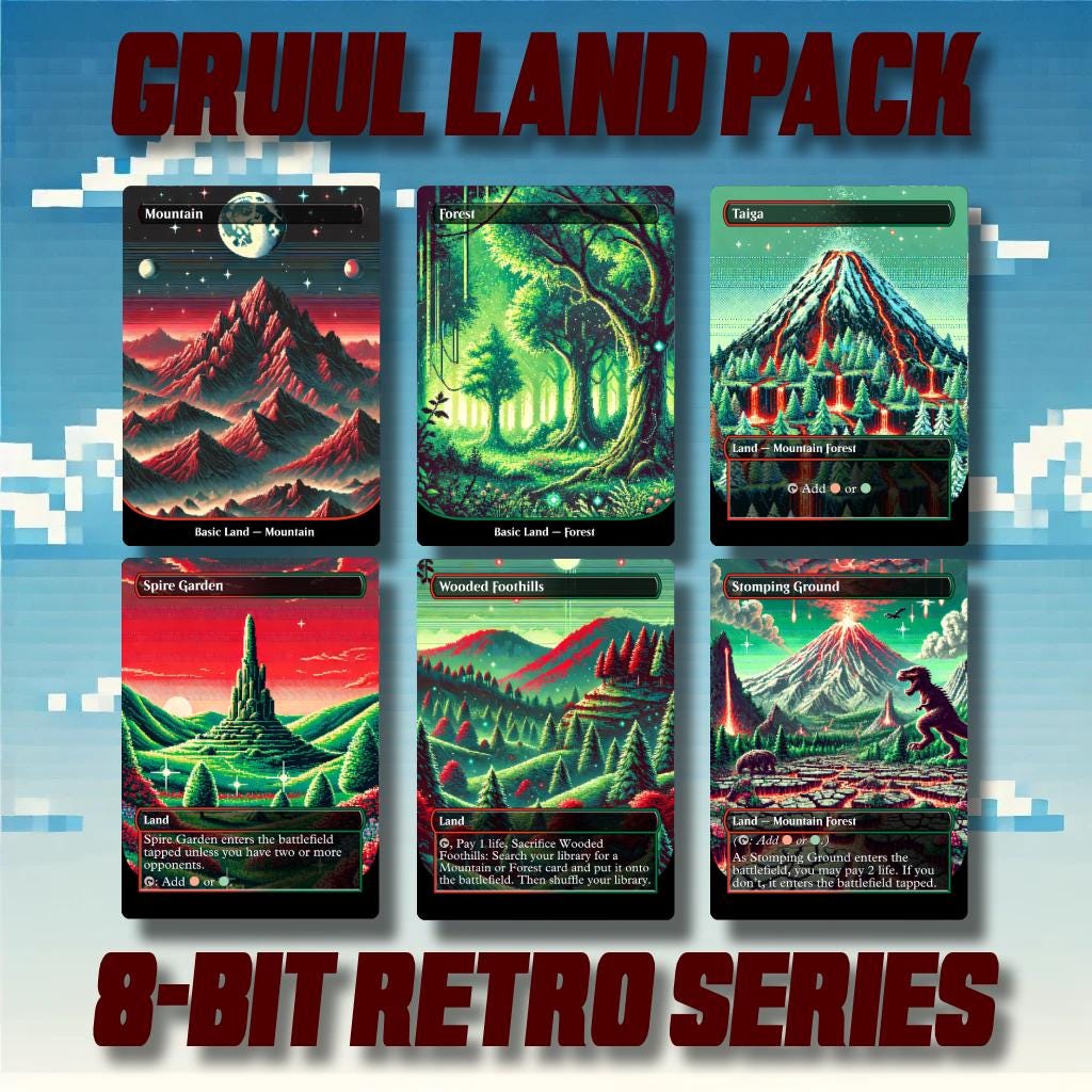 Red Green Land Pack - Custom 8-bit Retro Style Alternate Art High