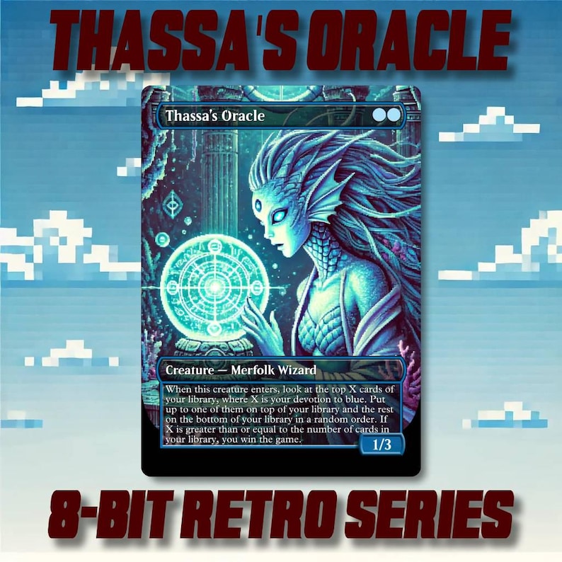Merfolk Oracle Thassa's Oracle - Custom 8-bit Retro Style Alternate Art High Quality ...