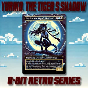 Yuriko, l'ombre du tigre - Cartes d'art alternatives 8 bits personnalisées proxy MTG de haute qualité