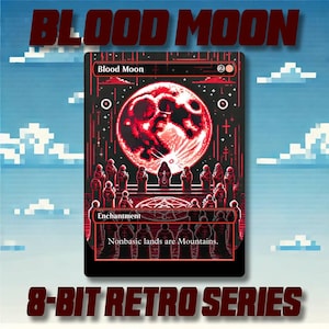 Blood Moon — niestandardowe karty MTG Proxy 8-Bit w stylu retro z alternatywną grafiką wysokiej jakości