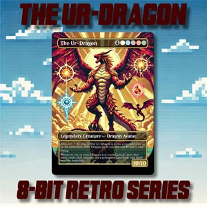 The Ur Dragon - aangepaste MTG 8-bits alternatieve kunst in retrostijl van hoge kwaliteit