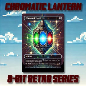 Chromatic Lantern - niestandardowe karty MTG Proxy 8-Bit Retro Style Alternate Art wysokiej jakości
