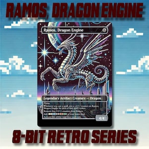 Ramos, Dragon Engine - niestandardowe karty MTG Proxy 8-Bit Retro Style Alternate Art wysokiej jakości