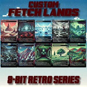 Fetch Lands - Carte di alta qualità con grafica alternativa in stile retrò a 8 bit