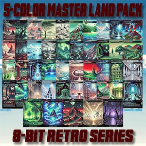 5 Color Mega Land Pack - 8-Bit Retro Style Alternate Art High Quality Cards