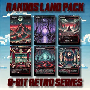 Black Red Land Pack - Carte personalizzate di alta qualità con stile retrò a 8 bit e grafica alternativa