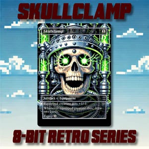Skullclamp - niestandardowe karty MTG Proxy 8-Bit Retro Style Alternate Art wysokiej jakości