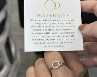 Big Sis & Little Sis Ring Bond Together Promise Forever - Simple Meaningful Design for Sisters' Special Relationship Gift