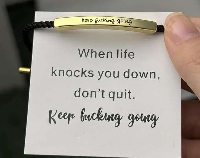 Featured listing image: Inspirational Braided Bracelet, 18K Gold Plated, Motivational Gift