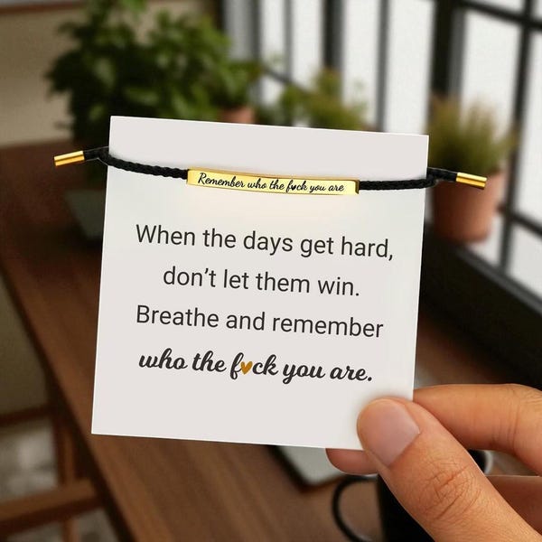 Erinnerung, wer das F ist, das Sie sind Inspiration Armband, Unisex verstellbares geflochtenes Armband mit Motivationsbotschaft Geschenk für Sie und Ihn
