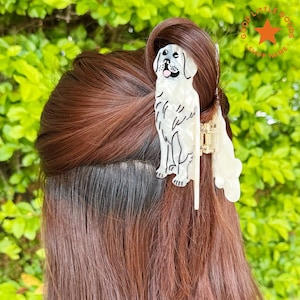 Golden Retriever Hair Claw Clip  for Women & Girls, Dog Inspired Gift Design for Dog Lover