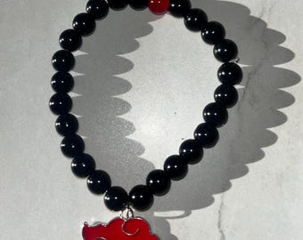 Akatsuki Naruto Men’s Beaded Bracelet 1pc • Handmade •  Hypoallergenic •  Lightweight