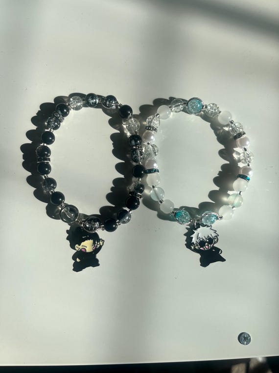 Gojo x Geto JJK 1pc • Handmade •  Hypoallergenic •  Lightweight • Beaded Bracelet
