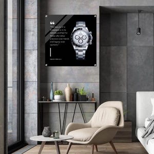 Wall Art Time Wall Decor Motivazionale Orologio Rolex Wall Art Ispirazione Regali Home Wall Decor Acrilico Wall Art per Camera da letto Soggiorno