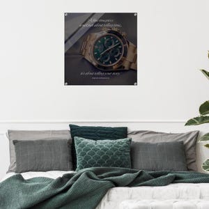 Orologio da parete con motivo Time Wall Art, decorazione da parete, regali di ispirazione, decorazione da parete per ufficio, regalo per amico, arte da parete in acrilico per camera da letto, soggiorno