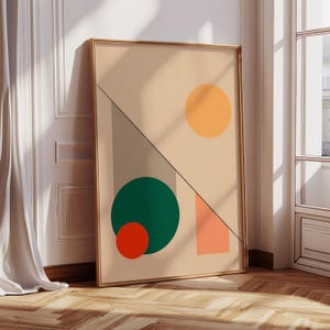 Póster minimalista Bauhaus / Arte mural abstracto geométrico suave