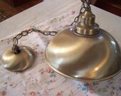 Vintage Brass Kitchen Dining Light Fixture, Over the Table Light, Architectural Salvage, Pendant Light, MCM, Mid Century Ceiling Fixture